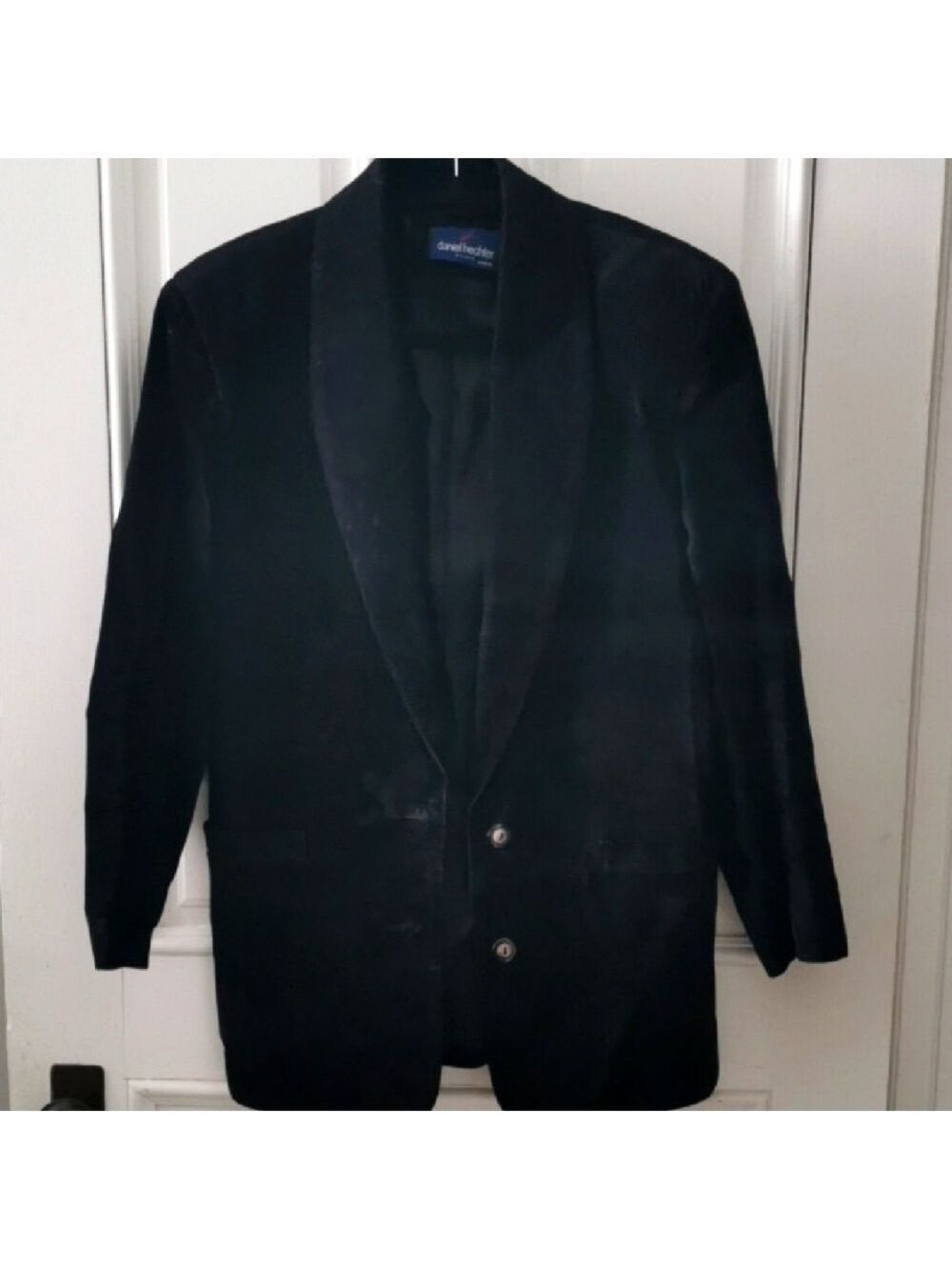 Vintage Daniel Hechter Paris womens black suede Blazer OldMoneySize Medium. EUC